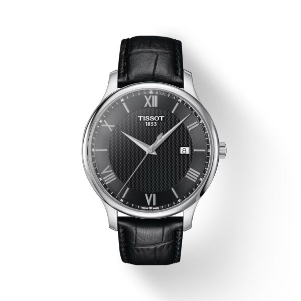 Montre mixte Tissot Tradition réf. T0636101605800, mouvement quartz, cuir, étanche 30 m – vue principale, Horlova Maroc