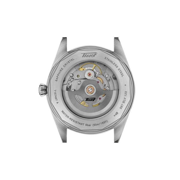 Montre mixte Tissot Visodate réf. T1574071105100, mouvement automatique, boîtier 39 mm, acier inoxydable, verre saphir – troisième vue